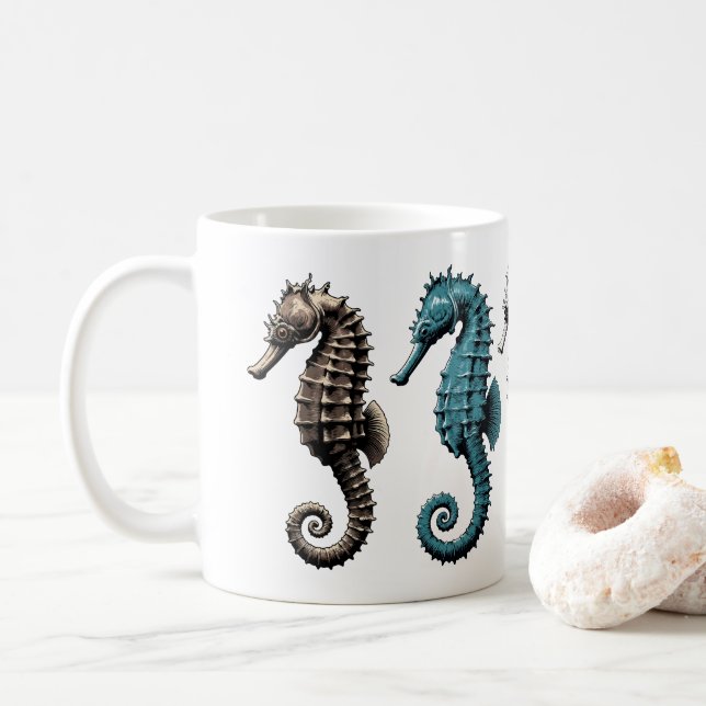 Seahorses  coffee mug (With Donut)