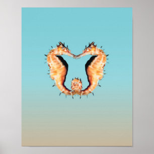 Seahorses Courting Poster
