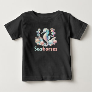 Seahorses, Ocean Creature Graphic Baby T-Shirt