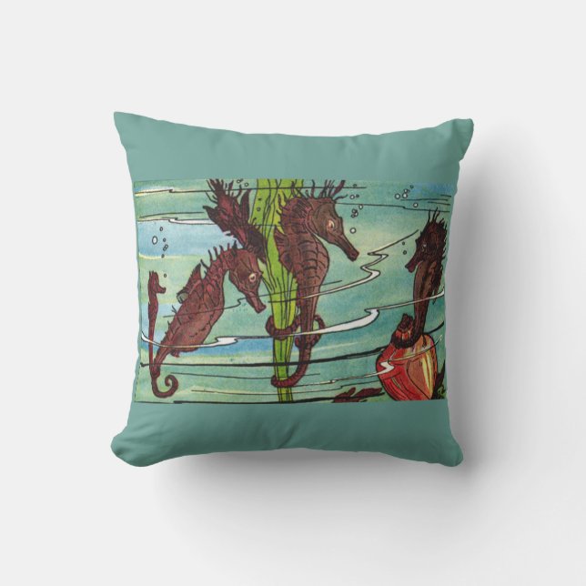 seahorses print cushion (Front)