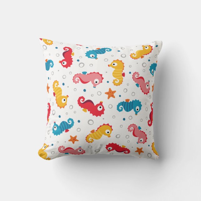 Seahorses Seamless Pattern Cushion (Front)