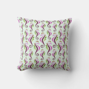 Seahorses Seamless Pattern Cushion