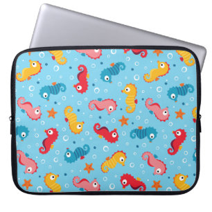 Seahorses Seamless Pattern Laptop Sleeve