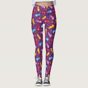 Seahorses Seamless Pattern Leggings