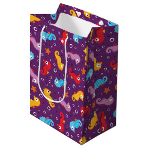 Seahorses Seamless Pattern Medium Gift Bag