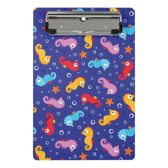 Seahorses Seamless Pattern Mini Clipboard (Front)