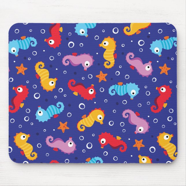 Seahorses Seamless Pattern Mouse Pad (Front)