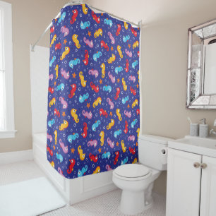 Seahorses Seamless Pattern Shower Curtain