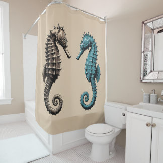 Seahorses shower curtain