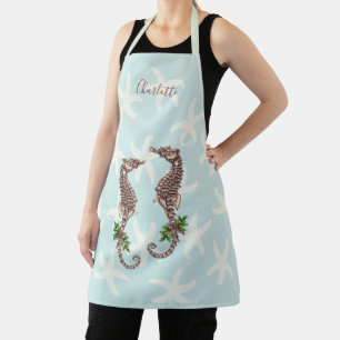Seahorses Starfish Name Template all over print Apron