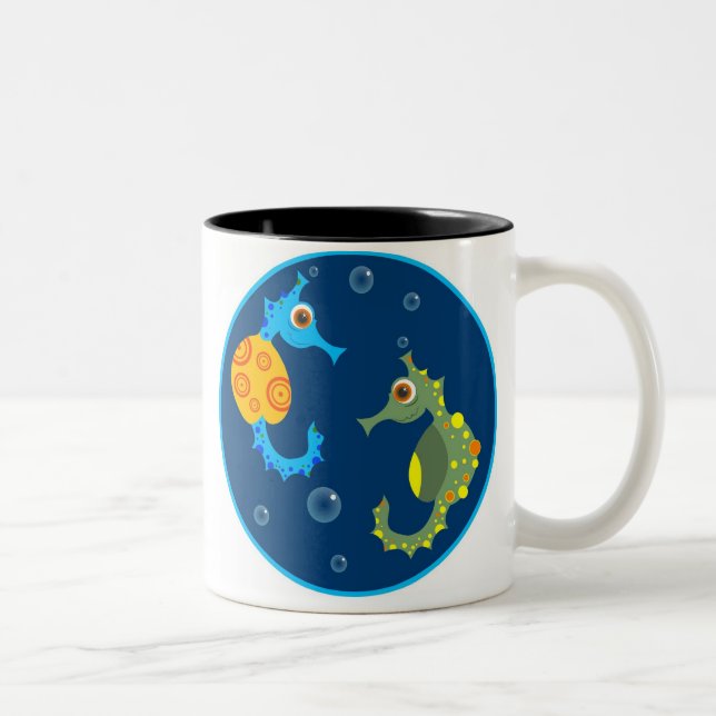 Seahorses Two-Tone Coffee Mug (Right)