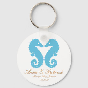 Seahorses Wedding Favor Personalized Key Ring