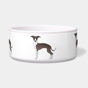 Seal And White Italian Greyhound Cartoon Dogs