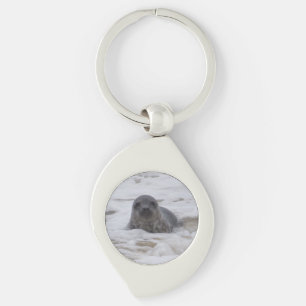 Seal - Animal Photo Image Swirl Metal Keychain