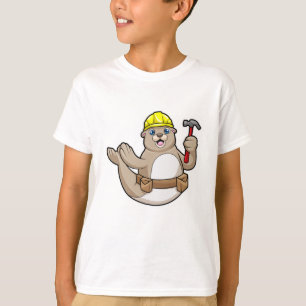 Seal as Carpenter with Hammer & Hat T-Shirt