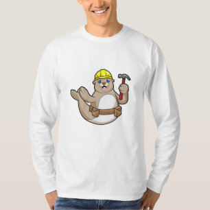 Seal as Carpenter with Hammer & Hat T-Shirt