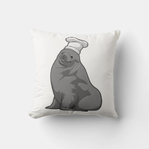 Seal as Cook with Chef hat Cushion
