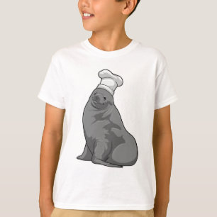Seal as Cook with Chef hat T-Shirt