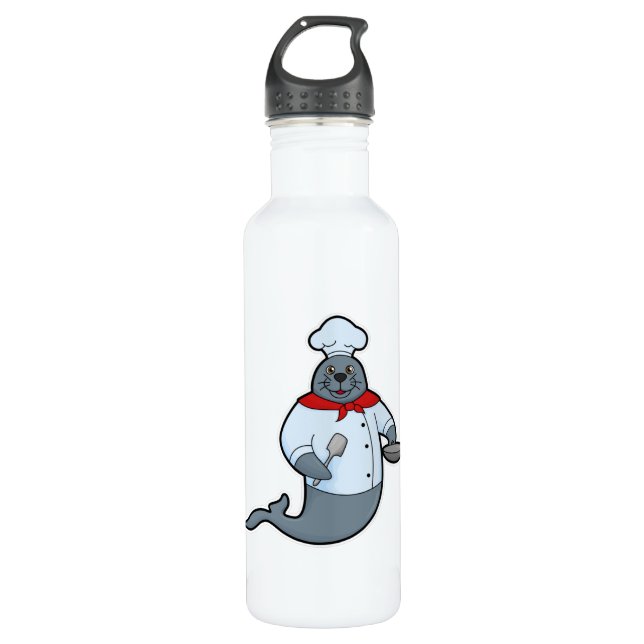 Seal as Cook with Pan & Spatula 710 Ml Water Bottle (Front)