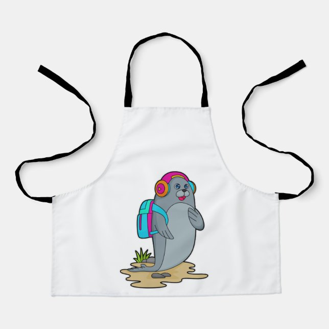 Seal as Hiker with Backpack Apron (Front)