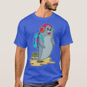 Seal as Hiker with Backpack T-Shirt