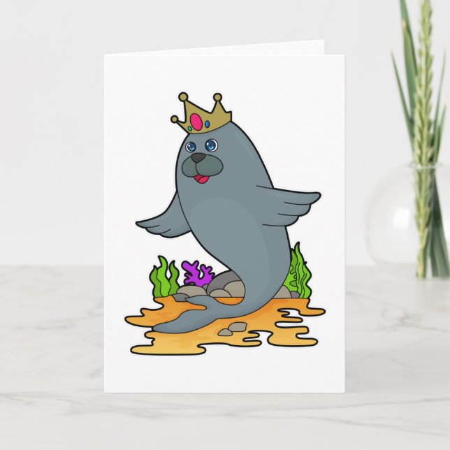 Seal as King with Crown Card (Front)