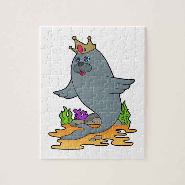 Seal as King with Crown Jigsaw Puzzle (Vertical)