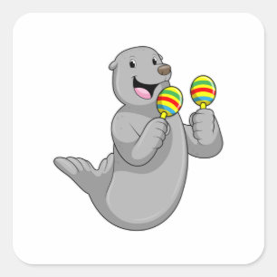 Seal as Musician with Maracas