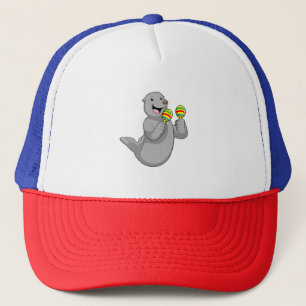 Seal as Musician with Maracas Trucker Hat