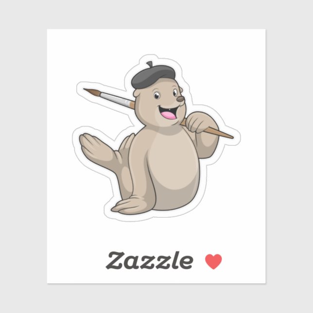 Seal as Painter with Paint brush (Sheet)