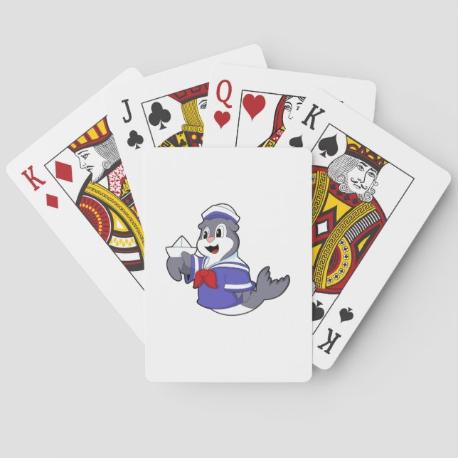 Seal as Sailor with Boat Playing Cards (Back)