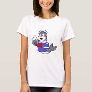 Seal as Sailor with Boat T-Shirt