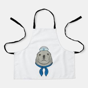 Seal as Sailor with Sailor hat Apron