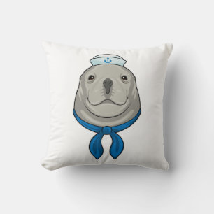 Seal as Sailor with Sailor hat Cushion