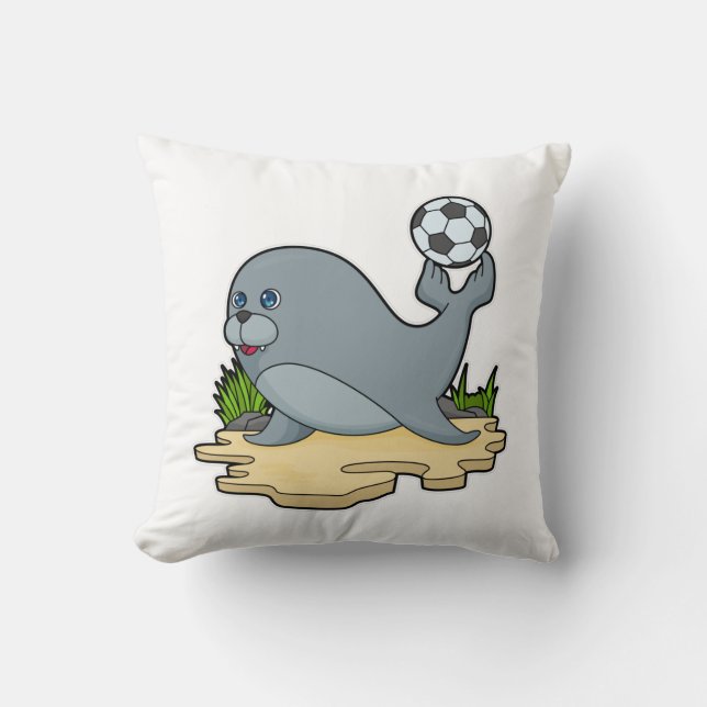 Seal as Soccer player with Soccer Cushion (Front)