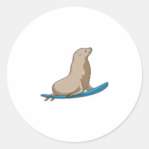 Seal as Surfer with Surfboard