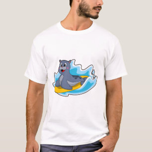 Seal as Surfer with Surfboard T-Shirt