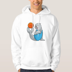 Seal at Basketball Sports Hoodie