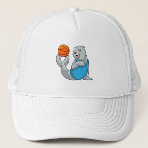 Seal at Basketball Sports Trucker Hat
