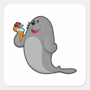 Seal at Drinking with Juice
