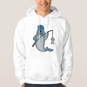 Seal at Fishing with Fishing rod & Fish Hoodie