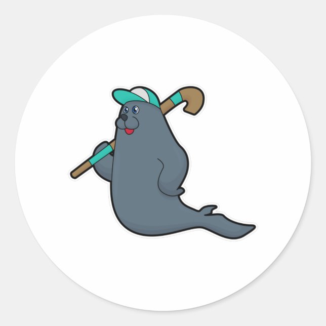Seal at Hockey with Hockey stick (Front)