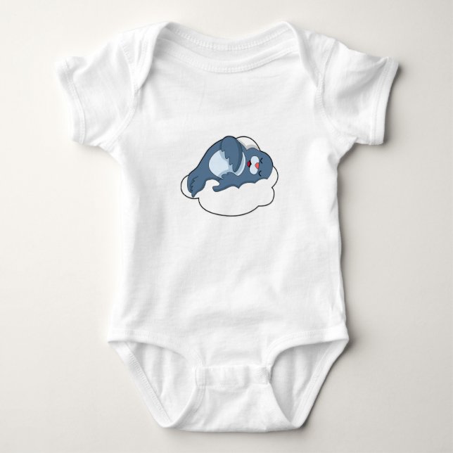 Seal at Sleeping on Cloud Baby Bodysuit (Front)