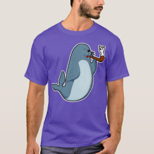 Seal at Smoking with Pipe T-Shirt
