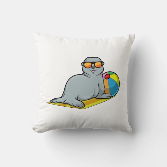Seal at Sunbathing with Water polo Cushion (Front)