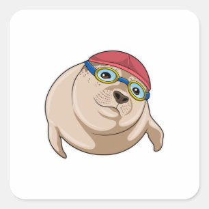 Seal at Swimming with Swimming goggles