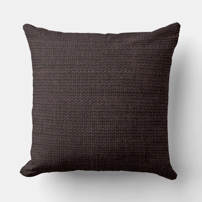 Seal brown Burlap Rustic Linen Cushion (Front)