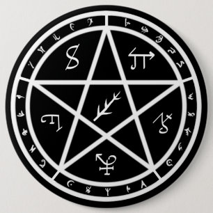 Seal Button - White on Black
