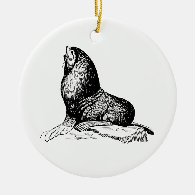Seal Ceramic Ornament (Front)