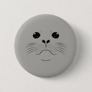 Seal face silhouette 6 cm round badge